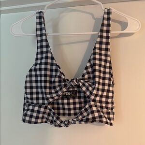 Beach Riot Black and White Checkered Women's Top